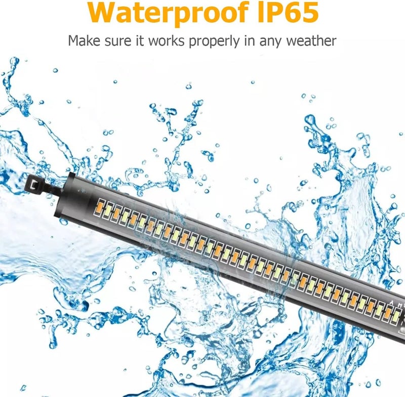 zipelo 2PCS Motorcycle LED Turn Signal Light, Flexible Switchback Dual-Color White & Amber Fork Turn Signal Blinkers, DRL Daytime Running Light Waterproof Adjustable Strips Bars for Motorbike - Image 4